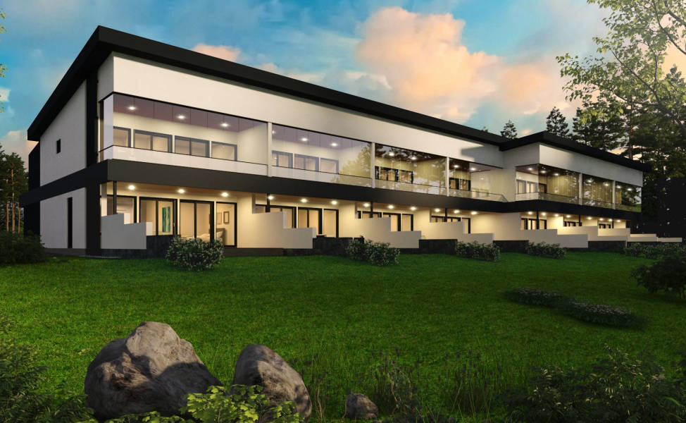 3D visualisointi rivitalo aamu