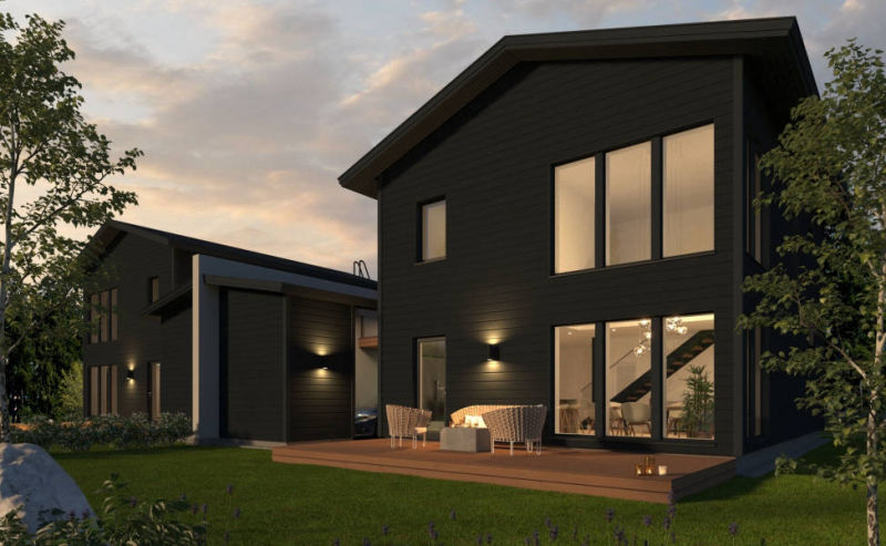 3D visualisointi ulkonäkymä ilta